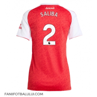 Arsenal William Saliba #2 Tricou Fotbal Replică 2025-26 Femei Acasa